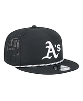 New Era Men's Black Athletics Laser Cut 9FIFTY Snapback Hat