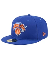 New Era Men's Blue York Knicks Throwback Pennant 59FIFTY Fitted Hat