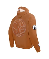 Pro Standard Men's Brown Brooklyn Nets Paint the City Drop Shoulder Pullover Hoodie