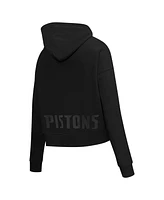 Pro Standard Women's Black Detroit Pistons Jewels Cropped Pullover Hoodie