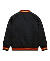 Mitchell & Ness Men's Black Usc Trojans Lightweight Satin Raglan Full-Snap Jacket