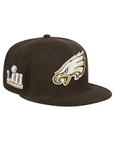 New Era Men's Brown Philadelphia Eagles Choco Cord 59FIFTY Fitted Hat