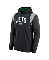 Nike Men's Black New York Jets Sideline Athletic Stack Performance Pullover Hoodie