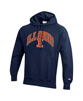 Champion Men's Navy Illinois Fighting Illini Vault Late Night Reverse Weave Pullover Hoodie