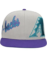 Mitchell & Ness Men's Gray Arizona Diamondbacks Knock Out Panel Snapback Hat