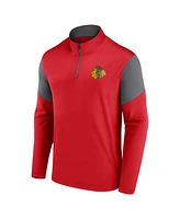 Fanatics Men's Red Chicago Blackhawks Logo Quarter-Zip Top