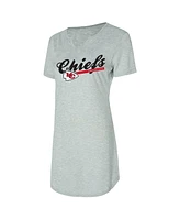 Concepts Sport Women's Gray Kansas City Chiefs Petition Knit Nightshirt