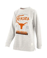 Pressbox Women's Oatmeal Texas Longhorns Plus Comfy Cairo Terry Pullover Sweatshirt