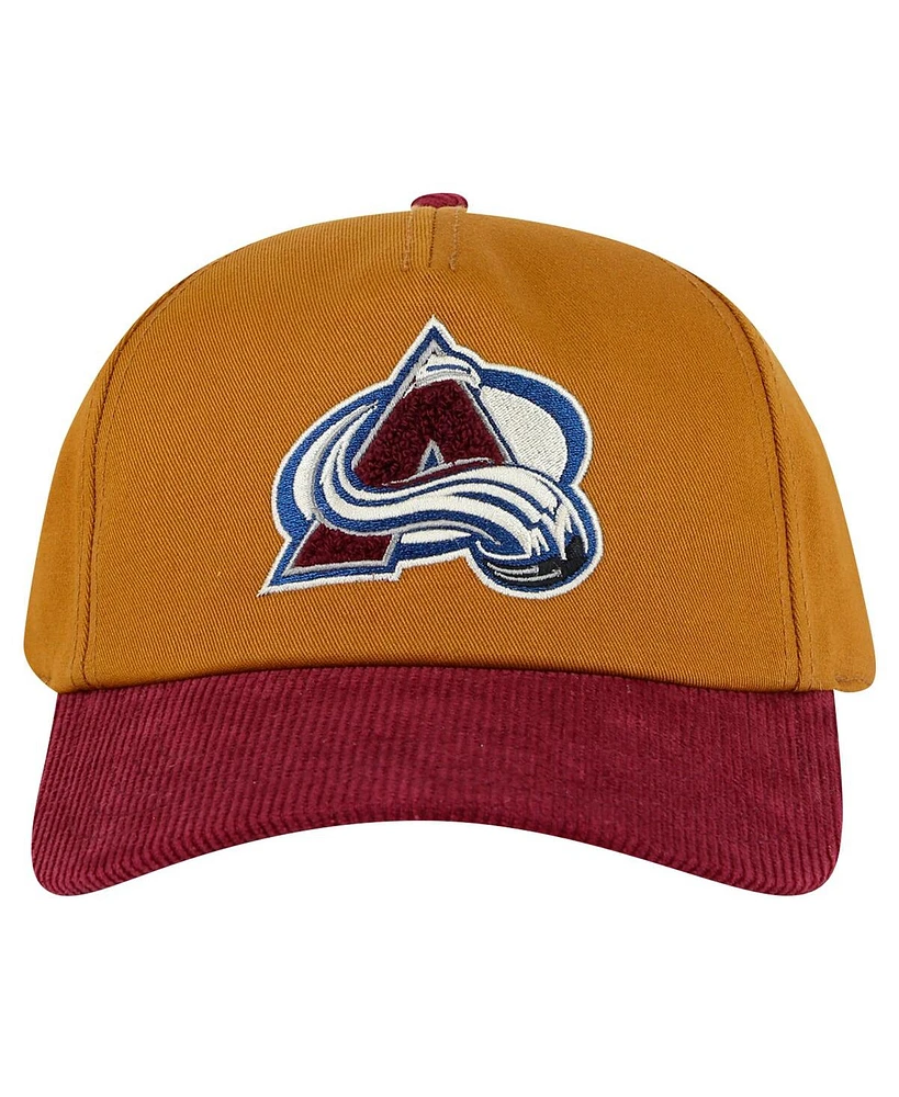 American Needle Men's Tan/Burgundy Colorado Avalanche Burnett Adjustable Hat