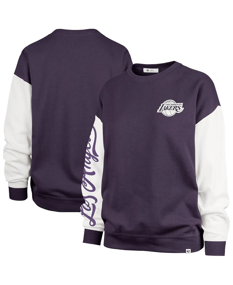 '47 Brand Women's Purple Los Angeles Lakers Plus Oversized Rise Andie Pullover Sweatshirt