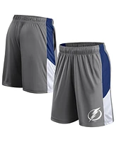 Fanatics Men's Gray Tampa Bay Lightning Primary Logo Shorts