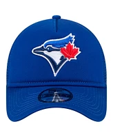 New Era Men's Royal Toronto Blue Jays 9FORTY A-Frame Trucker Adjustable Hat