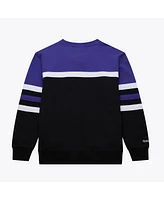 Mitchell & Ness Men's Black/Purple Utah Jazz Hardwood Classics Vintage Logo Head Coach Pullover Sweatshirt