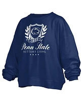 Pressbox Women's Navy Penn State Nittany Lions Big Aug Script Janice Oversized Pullover Sweatshirt