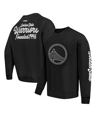 Pro Standard Men's Black Golden State Warriors Paint the City Drop Shoulder Sweatshirt