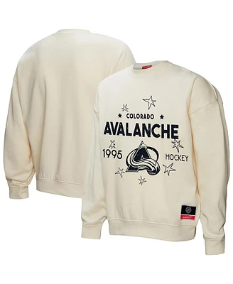 Mitchell & Ness Women's Cream Colorado Avalanche Logo 3.0 Pullover Sweatshirt