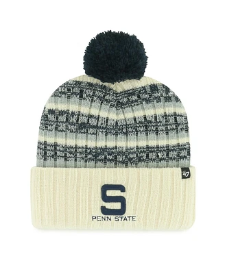 '47 Brand Men's Cream Penn State Nittany Lions Vintage Tavern Cuffed Knit Hat with Pom