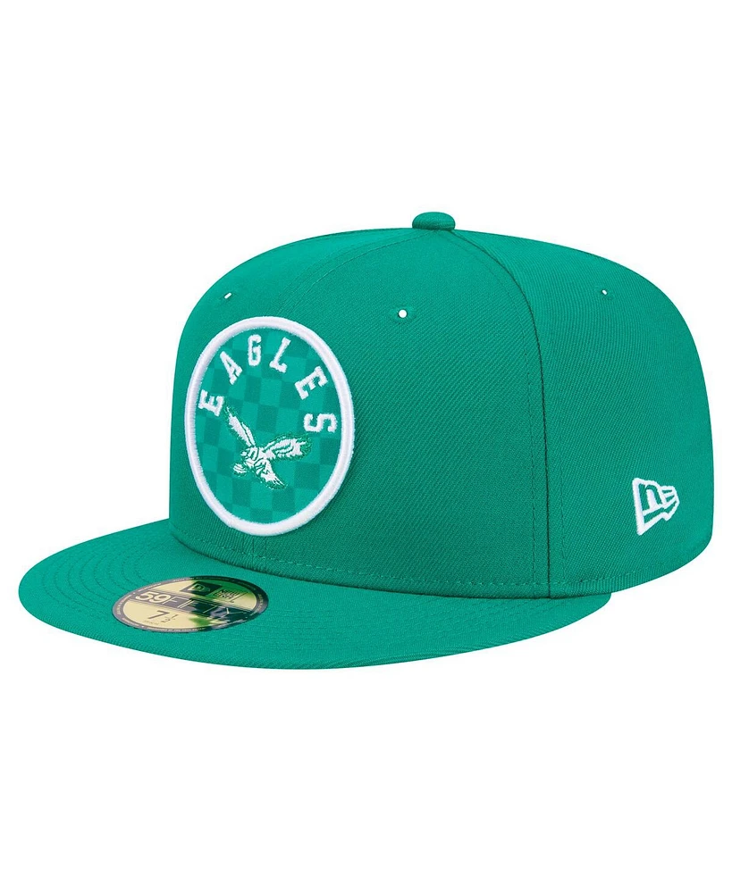 New Era Men's Kelly Green Philadelphia Eagles Checkered 59FIFTY Fitted Hat