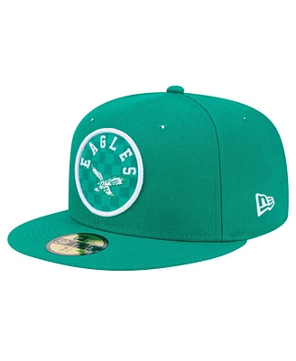 New Era Men's Kelly Green Philadelphia Eagles Checkered 59FIFTY Fitted Hat