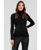 Pietro Brunelli Maternity Long Sleeve Turtleneck Rib Knit Jumper Aurora