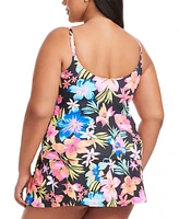 Bleu by Rod Beattie Plus Sweet Escape Shirred Scoop-Neck Underwire Tankini Top