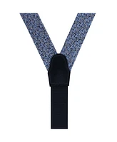 Trafalgar Men's Benito's Blue Basketweave Pattern Silk Novelty Button End Suspenders