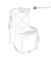 Bellemead All-Weather Crossback Dining Chair - Commercial Grade - Indoor/Outdoor Use - Coffee - 4 Chairs