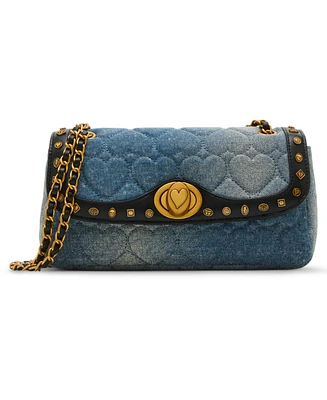 Betsey Johnson Icon Hearts Flap Small Crossbody Bag
