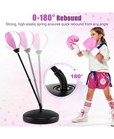 Inflatable Punching Bag for Kids Ages 3+ Height Adjustable Kids Punching Bag with Stand