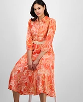 Tahari Asl Women's Paisley Belted Fit & Flare Dress