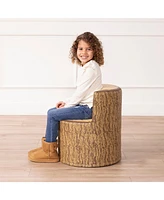 ECR4Kids SoftZone Tree Log Chair, Chocolate