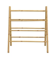 Double Towel Ladder with 4 Rungs 35.4"x19.7"x39.4" Bamboo