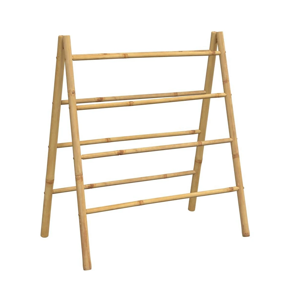 Double Towel Ladder with 4 Rungs 35.4"x19.7"x39.4" Bamboo