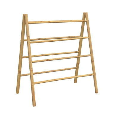 Double Towel Ladder with 4 Rungs 35.4"x19.7"x39.4" Bamboo