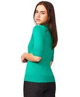 Melissa Paige Women's Crew-Neck Elbow-Sleeve Fine-Gauge Sweater, Regular & Petite
