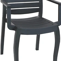 Illias Plastic Outdoor Patio Arm Chair - Set of - Stackable Seating