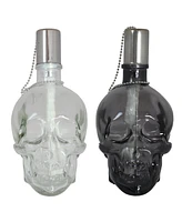 Grinning Skull Glass Tabletop Torches