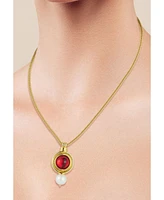 Rachel Zoe Gold Plated Bold Geometric Pendant Necklace with Rounded Snake Chain