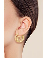 Rachel Zoe Gold Plated Swirl Hoop Earrings