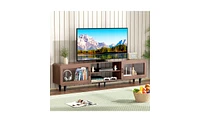 Tv Stand Entertainment Center with Power Outlets for Convenient Media Organization and Charging