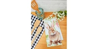 Sitting Easter Bunny Rabbit Spring Printed Flour Sack Kitchen Dishtowel