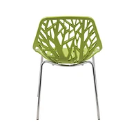 LeisureMod Modern Asbury Dining Chair w/ Chromed Legs