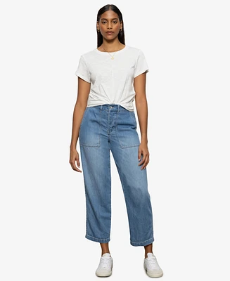 Sanctuary Women's Cruiser Cropped Wide-Leg Jeans