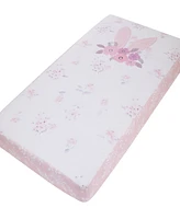NoJo Flower Bunny Ears Cotton Nursery Photo Op Fitted Crib Sheet