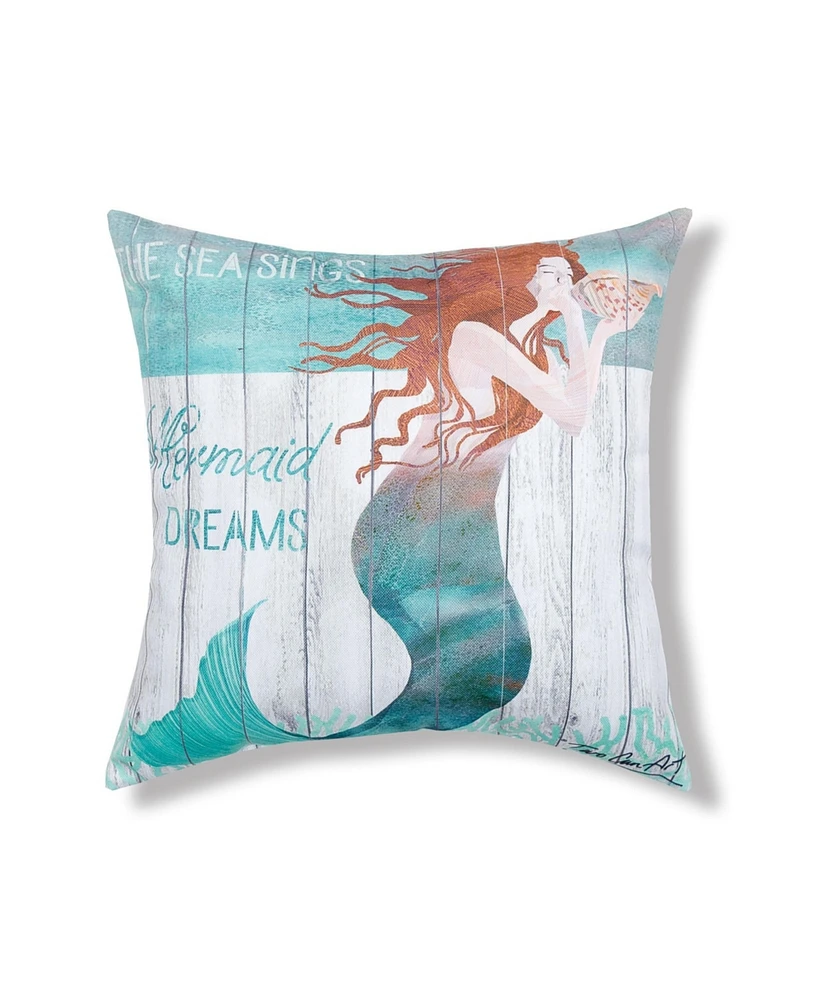 C&F Home 18" x 18" Mermaid Dreams Hd Indoor/Outdoor Throw Pillow