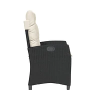 Reclining Patio Chairs 2 pcs with Cushions Poly Rattan