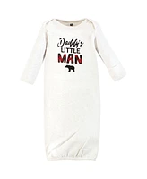 Hudson Baby Baby Boys Hudson Gown, Swaddle Blanket and Cap or Headband, Daddy'S Man, 0-6 Months