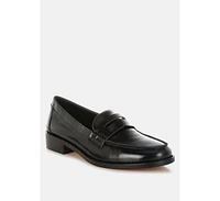 Roxana Real Leather Penny Strap Loafers