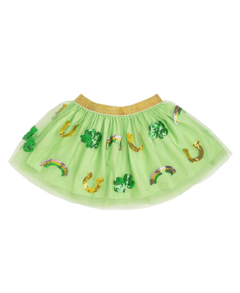 Sweet Wink Little and Big Girls Lucky Sequin St. Patrick's Day Tutu Skirt