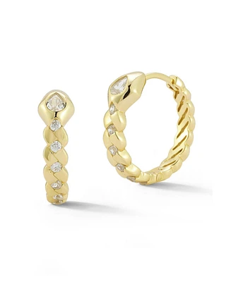 Rachel Zoe 14K Gold Plated Sterling Silver Snake Hoop Earrings